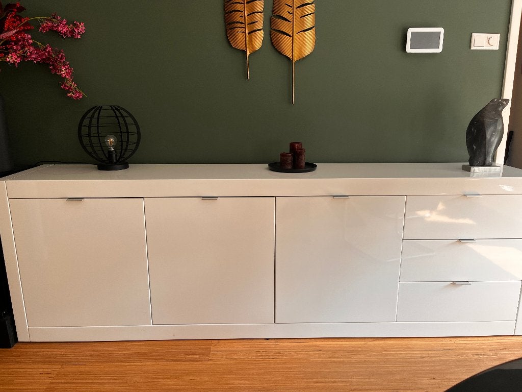 Complete woonkamer set |Hoogglans wit | TV-meubel + dressoir, Huis en Inrichting, Kasten | Dressoirs, Ophalen, Zo goed als nieuw