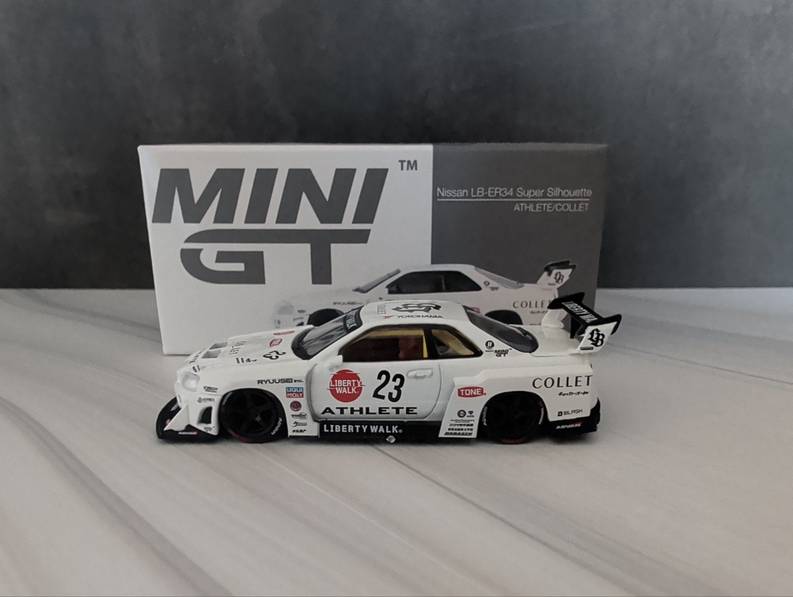 Mini GT Nissan LB-ER34 Super Silhouette ATHLETE/COLLET, Ophalen of Verzenden