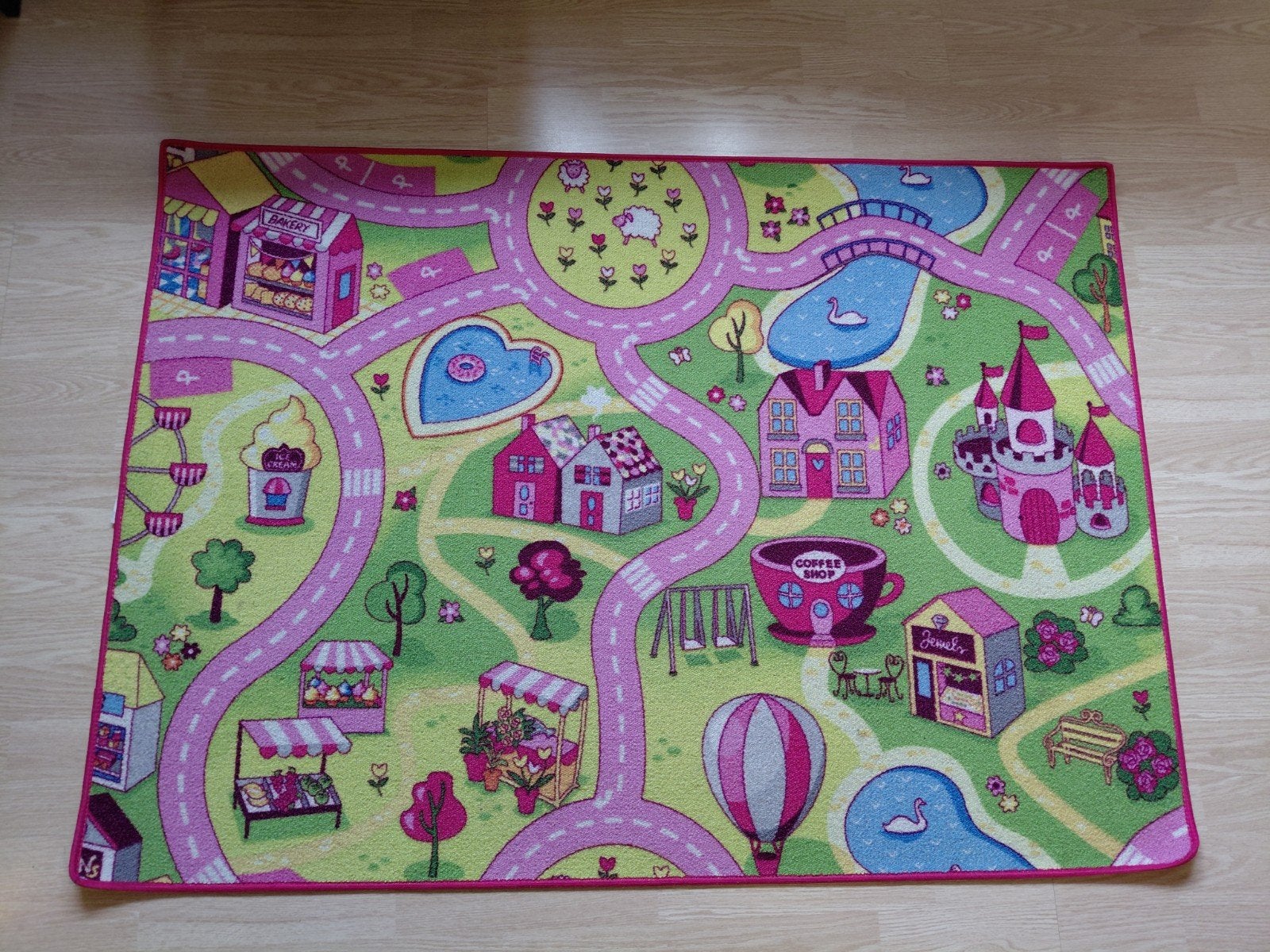 Speelkleed voor kinderen - Roze stad met wegen, Ophalen