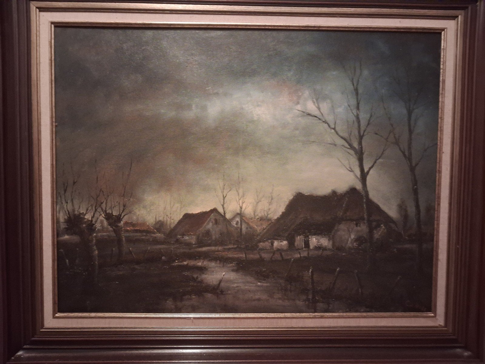 Oud Hollands Landschap met Boerderijen en Water, Antiek en Kunst, Ophalen, Doek, Oud hollands, Landschap
