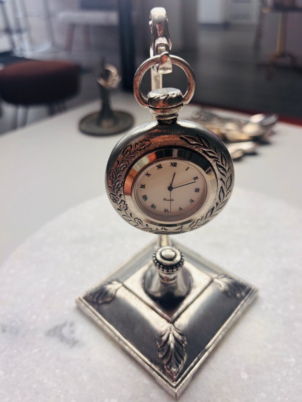 95% tin zakhorloge met standaard, Ophalen of Verzenden, Staal, Overige merken