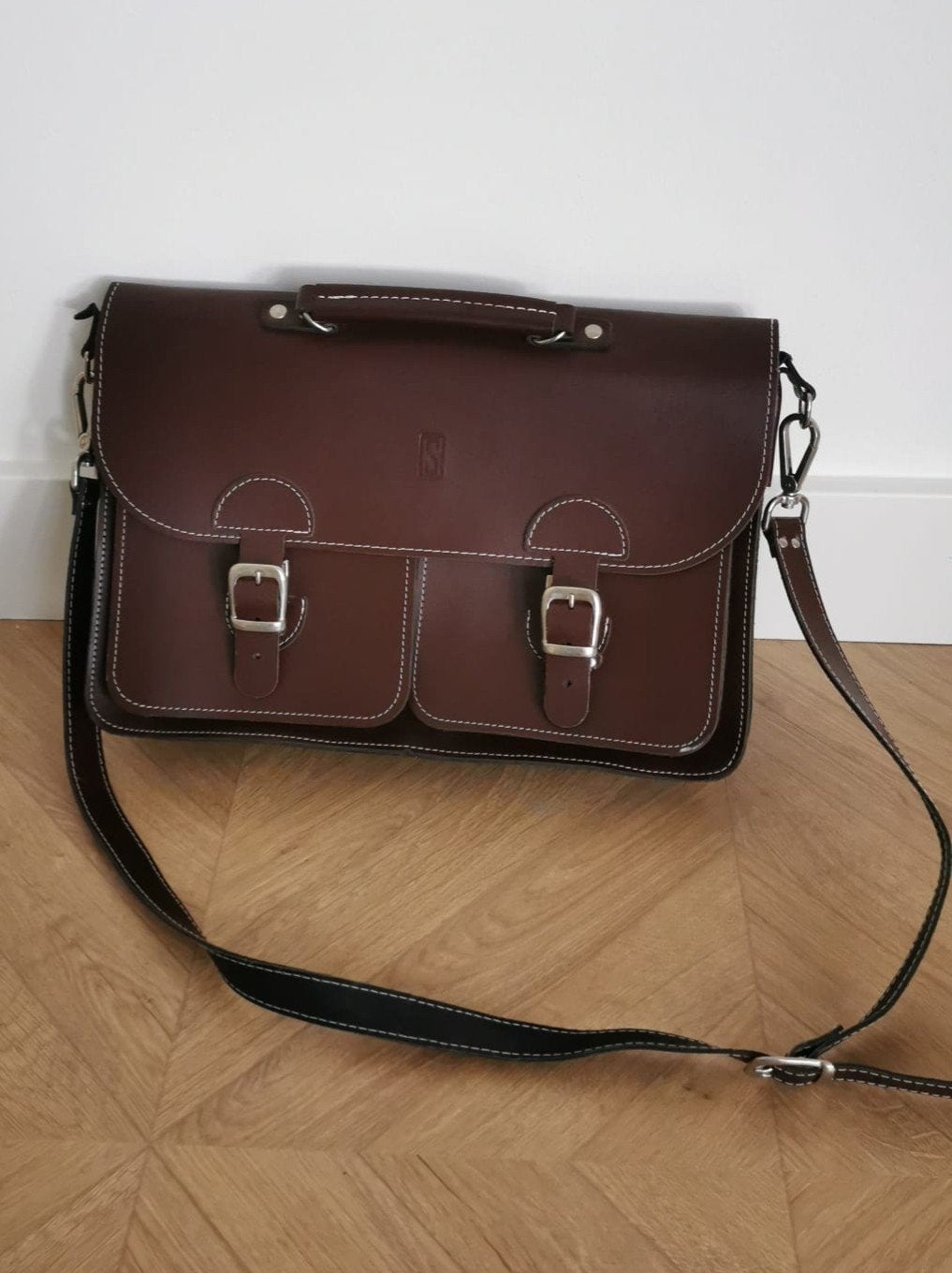 Leren vintage boekentas Old-Skool, Ophalen of Verzenden, Bruin