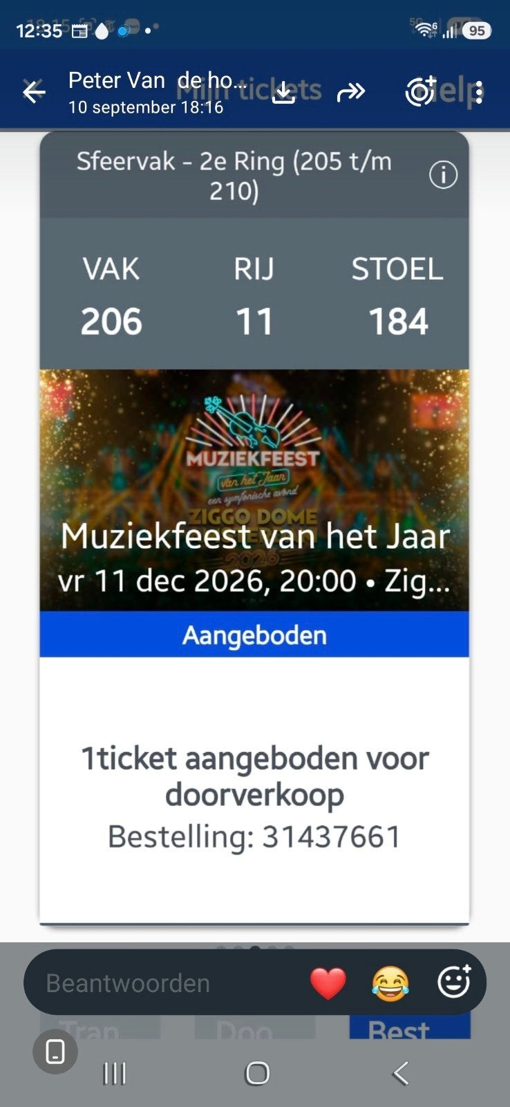 tickets muziekfeest van het jaar 2026, December