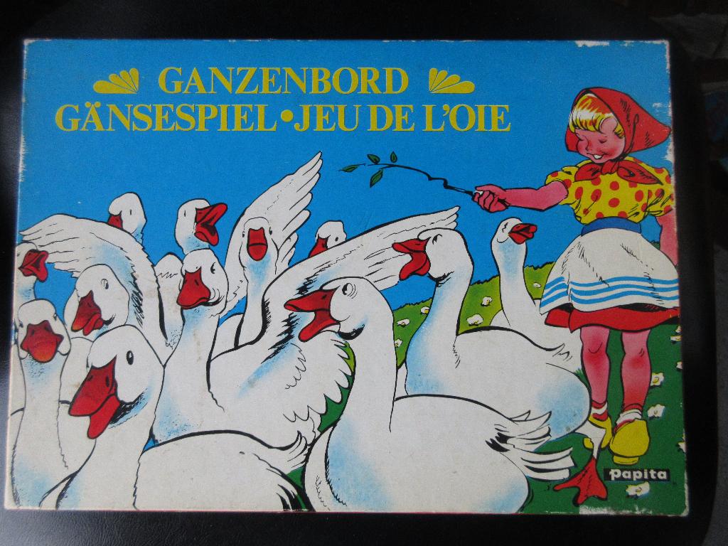 Vintage ganzenbord spel met ganzen, Hobby en Vrije tijd, Gezelschapsspellen | Bordspellen, Ophalen of Verzenden, Gebruikt