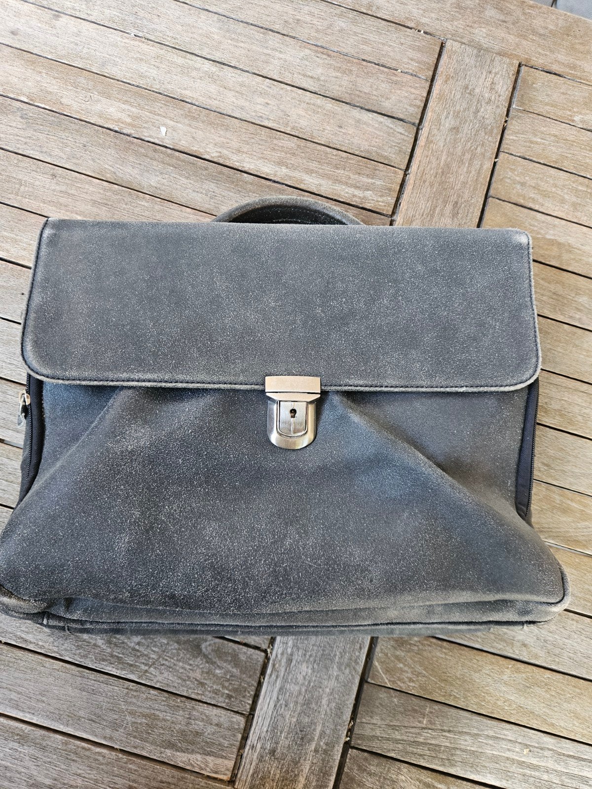 Ruwleren donkergrijze Laptoptas van Plevier, Ophalen of Verzenden, Zo goed als nieuw, Overige typen