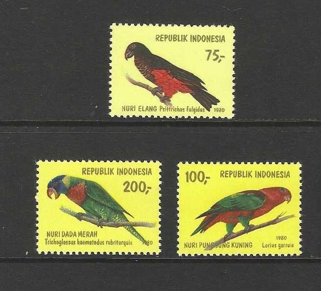 Indonesië 1022-1024 vogels papagaaien fauna jaar 1993 PF, Postzegels en Munten, Ophalen of Verzenden, Postfris, Dier of Natuur