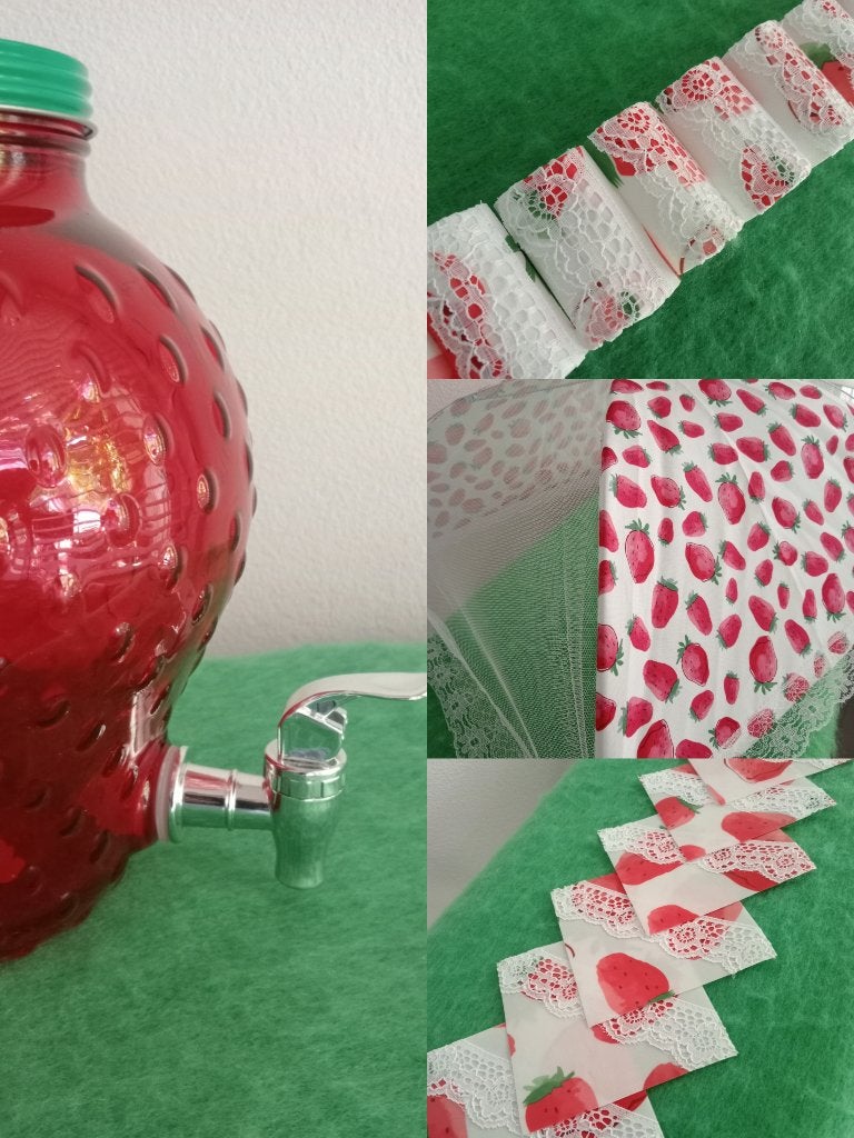 !! ❤️ DIY Aardbeien 🍓 Drank Dispenser/Picknick set  💚 !!, Ophalen, Zo goed als nieuw
