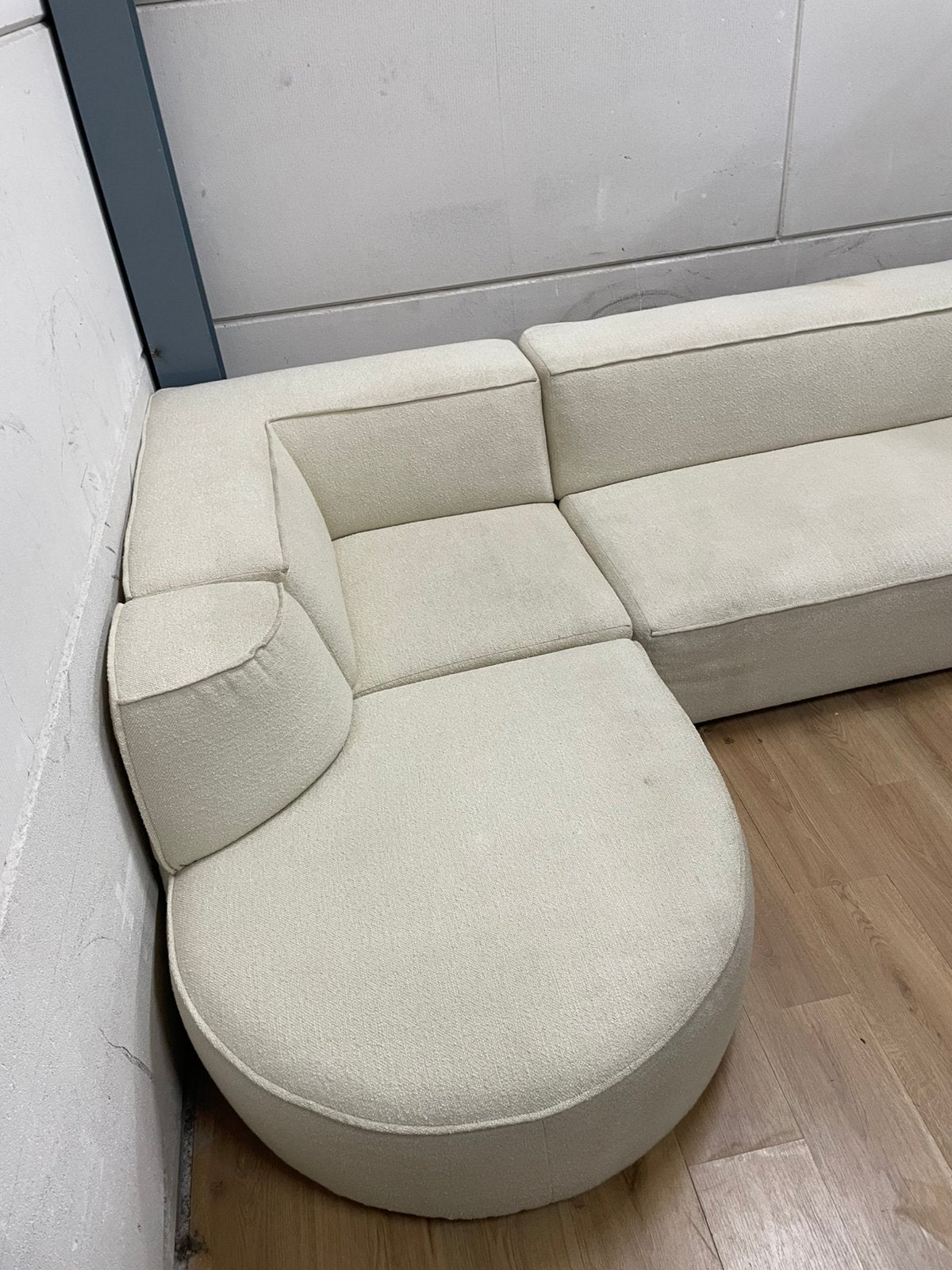 Mooie luxe moderne beige creme hoekbank - GEREINIGD!!!, Ophalen, Luxe, Hoekbank, 300 cm of meer