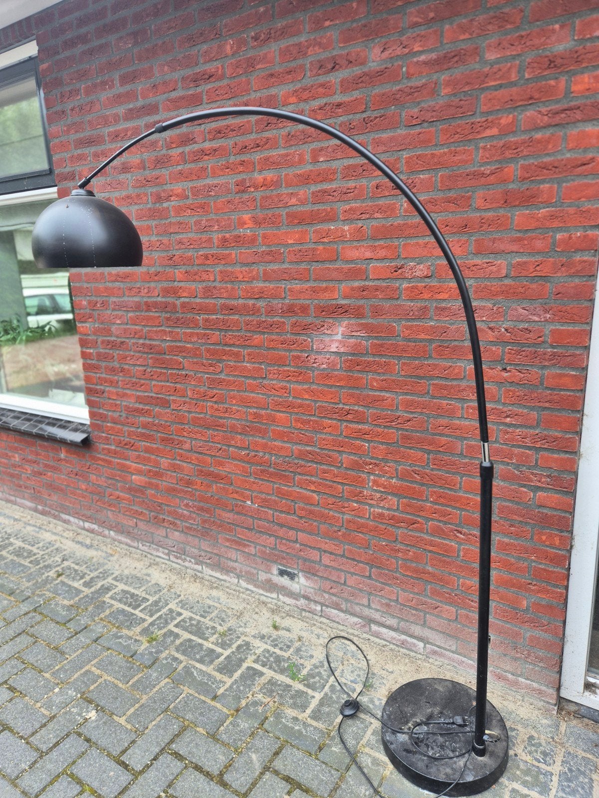 Zwarte booglamp, zelf overgespoten, Ophalen, Gebruikt, Metaal, Modern