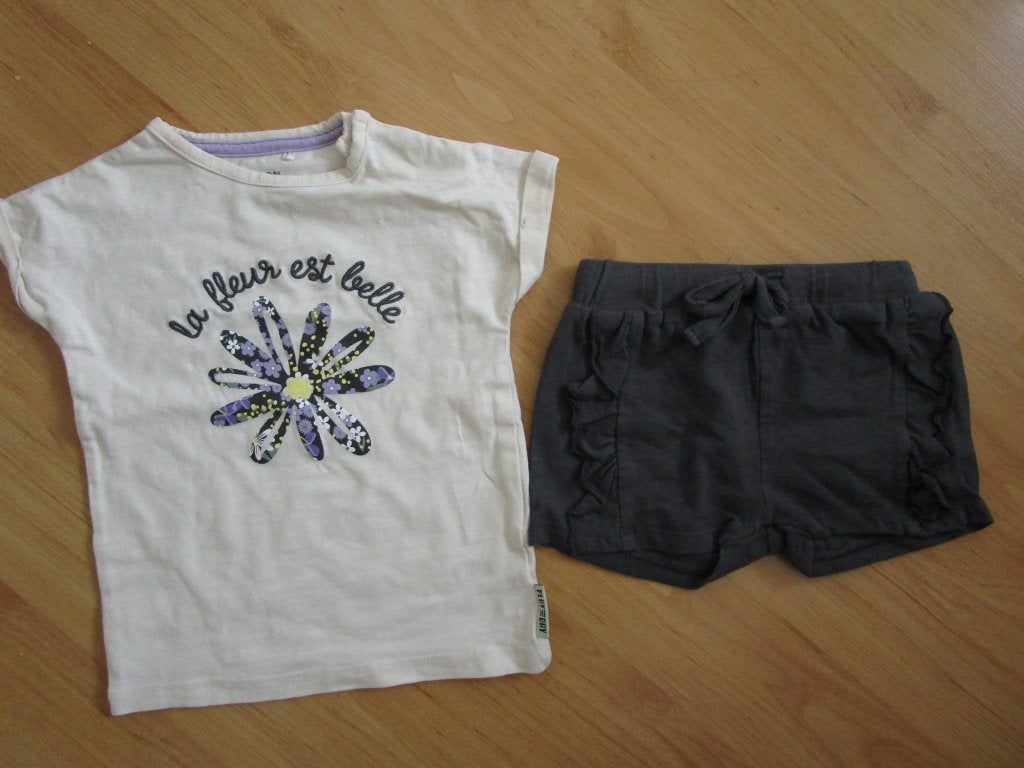 Prenatal - superleuke set maat 80 - korte broek + shirt, Kinderen en Baby's, Babykleding | Maat 80, Meisje, Ophalen of Verzenden