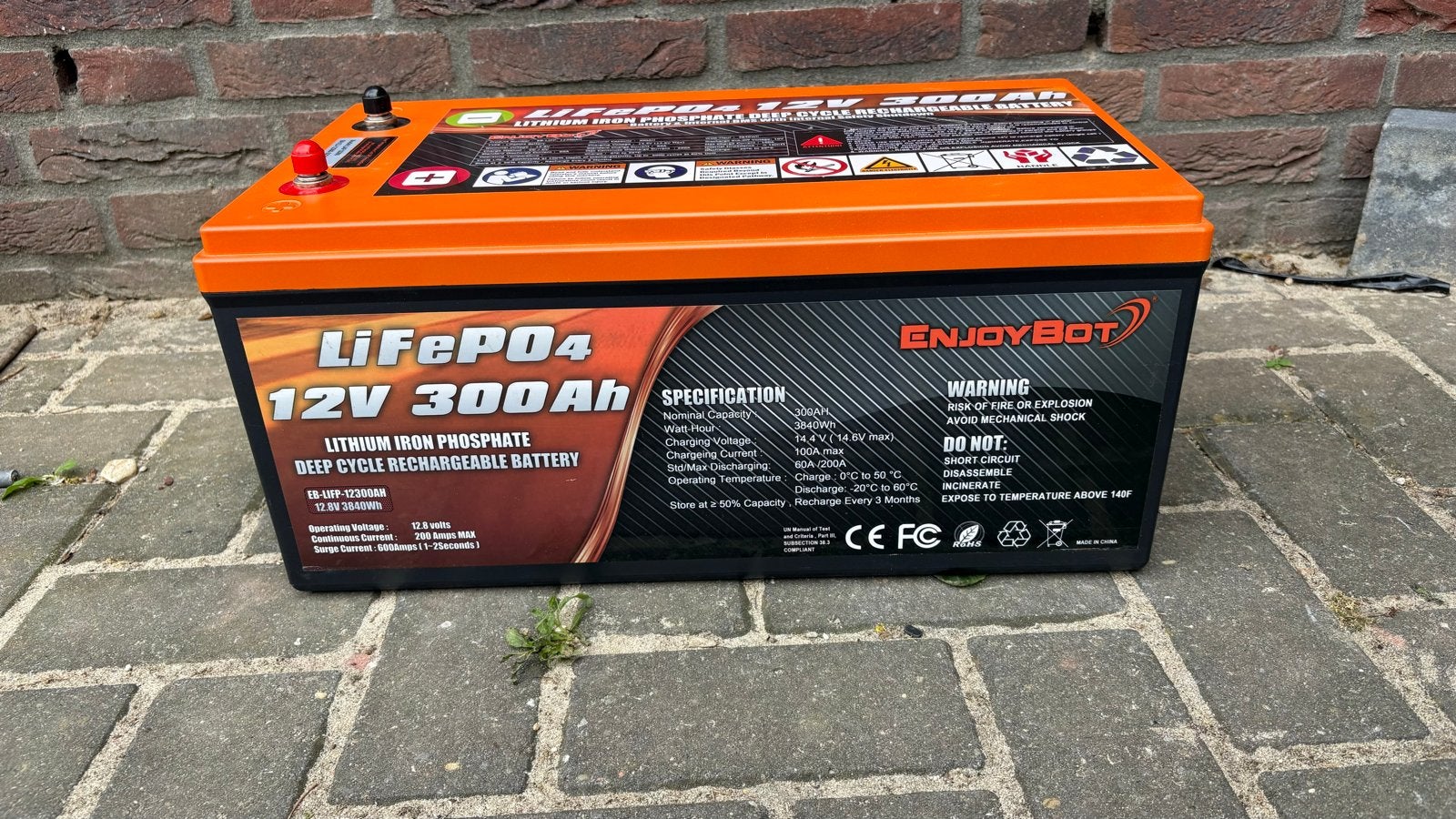 Enjoybot LiFePO4 12V 300Ah Lithium Accu, Auto-onderdelen, Accu's en Toebehoren, Ophalen, Gebruikt