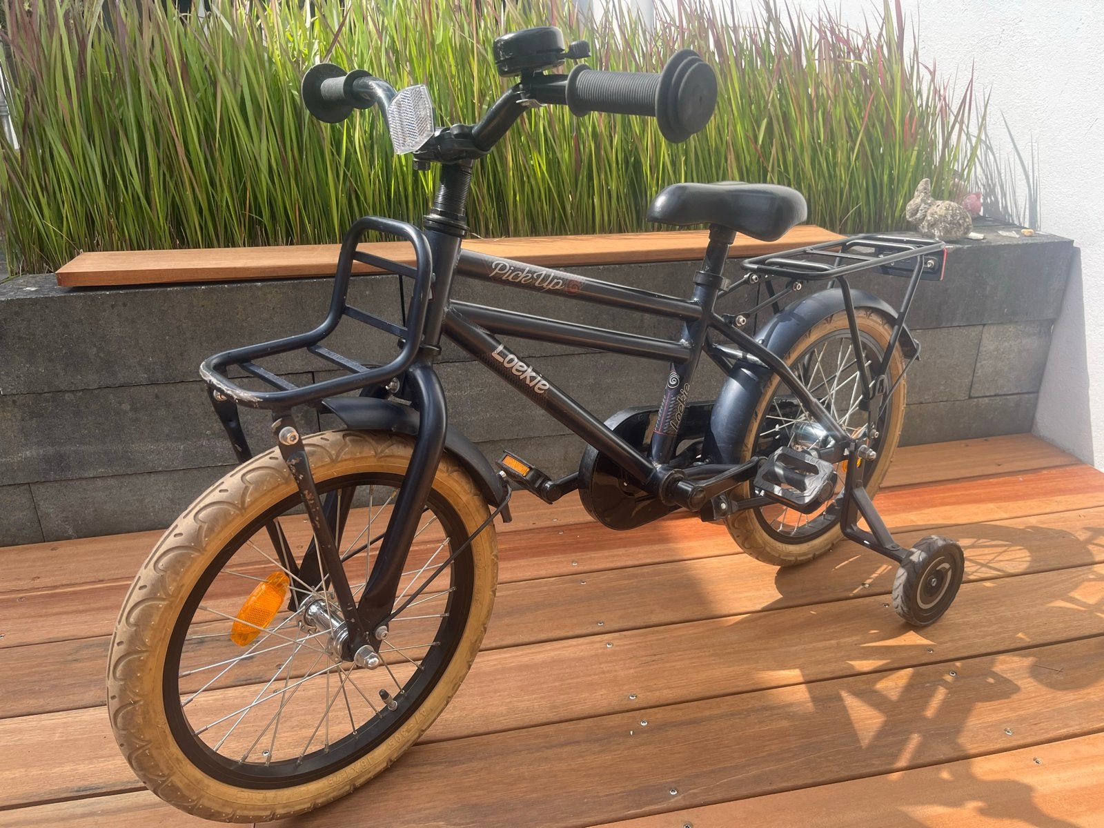 Loekie Pick-Up kinderfiets 16inch met zijwieltjes, Fietsen en Brommers, Fietsen | Kinderfietsjes, Ophalen, Terugtraprem, Zijwieltjes