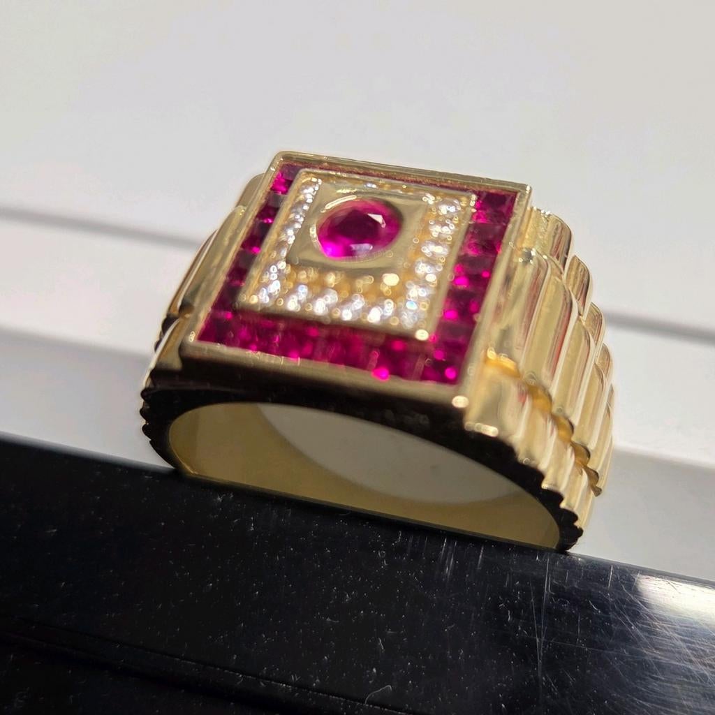 14k gouden model Rolex ring, 20 of groter, Ophalen of Verzenden, Zo goed als nieuw, Dame of Heer