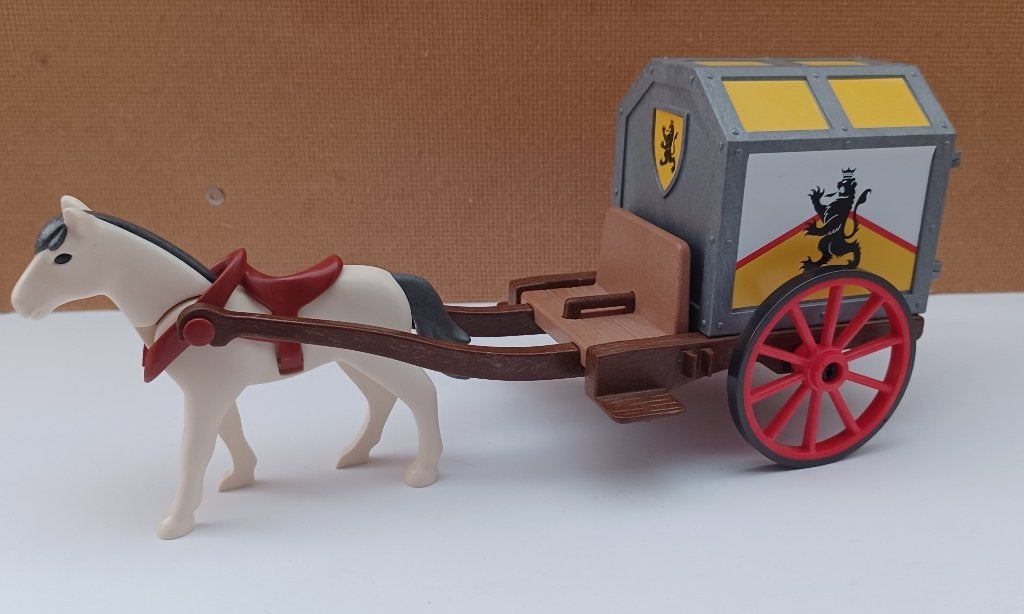 playmobil paard met kar, Ophalen of Verzenden, Gebruikt, Complete set