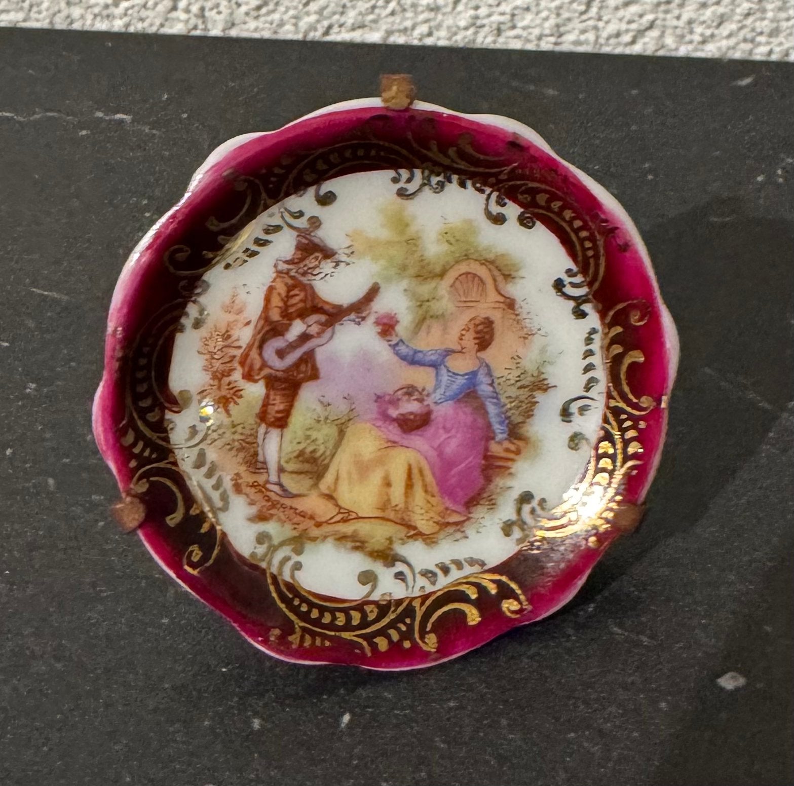 porselein miniatuur beeldje wandbord Limoges France, Ophalen of Verzenden, Zo goed als nieuw, Overige typen