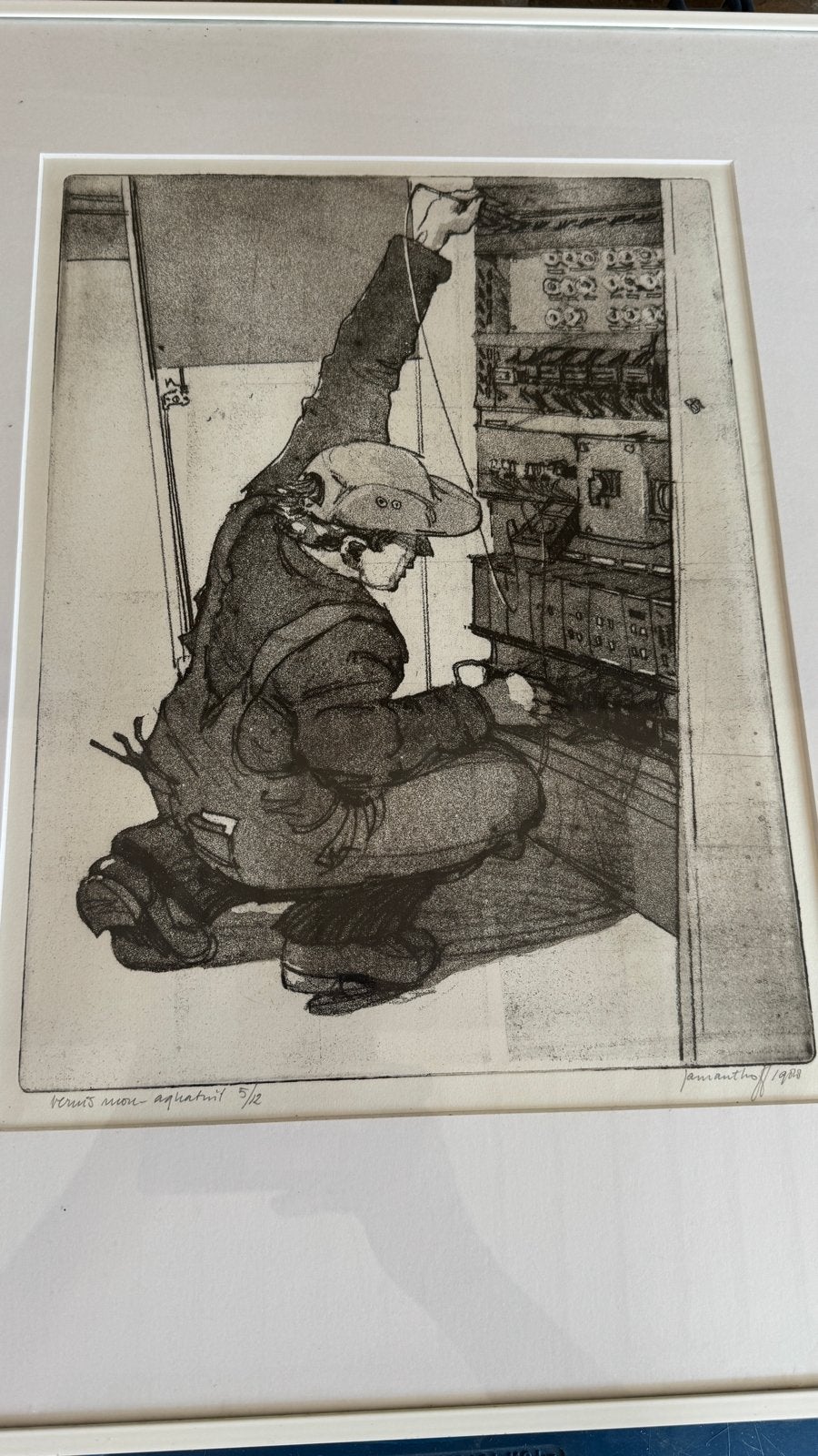 Ets van Jan van 't Hoff, 'De mens in het Centrale Verwarming, Ophalen, Dagelijks leven, 1950 - 1999, Genummerd