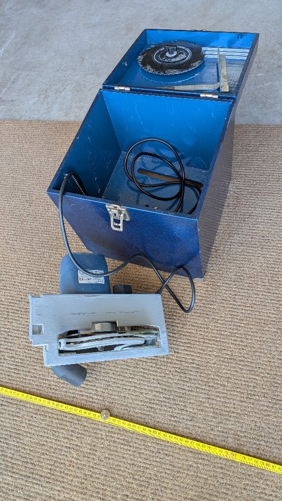PYTHON DX 800 W 46 mm cirkelzaag zaagblad zijgeleider koffer, Ophalen, Cirkelzaag, 600 tot 1200 watt, Zo goed als nieuw