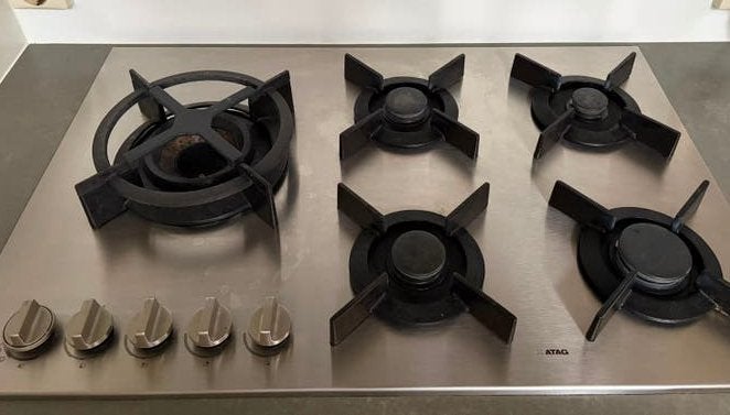 ATAG gasfornuis met 5 kookzones - RVS inbouw kookplaat, Ophalen, Gebruikt, Inbouw, Gas