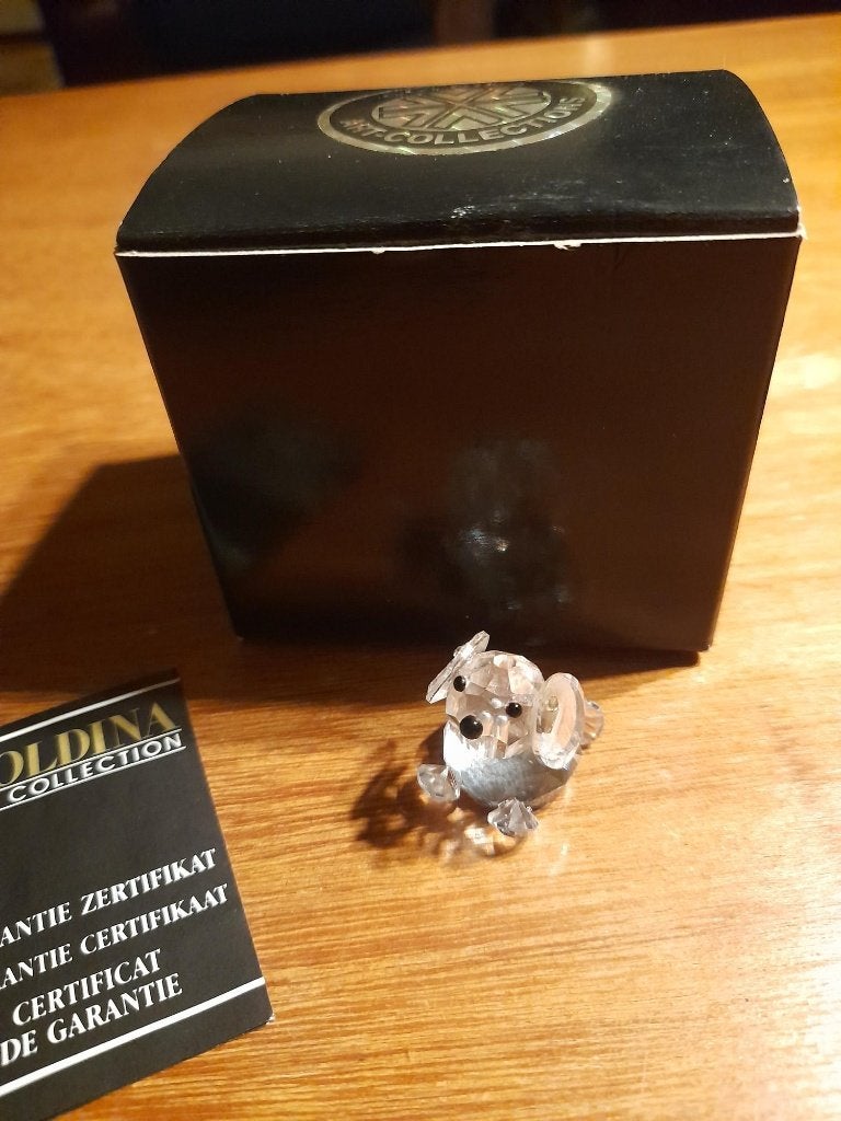 Mini hondje Oostenrijks kristal Goldina art collection, Ophalen of Verzenden
