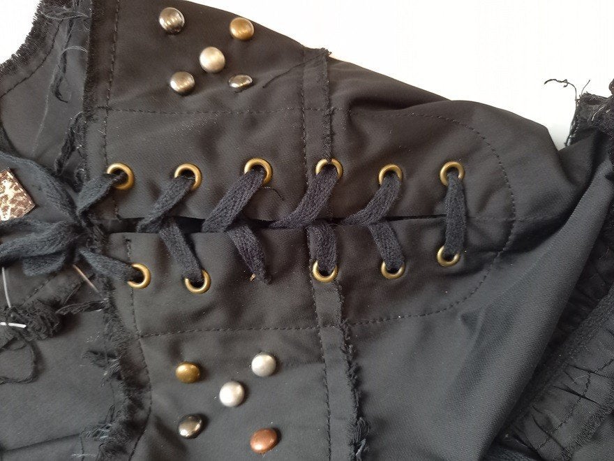 WATCHER DIVA pracht apart rokje met studs, maat L 40, Maat 38/40 (M), Verzenden, Zwart, Zo goed als nieuw