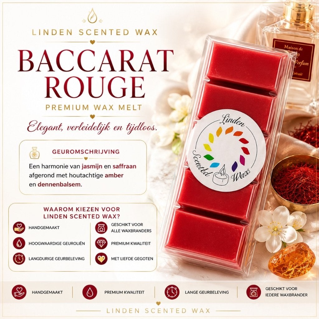 Waxmelts BACCARAT ROUGE waxmelt parfum geur handgemaakt, Ophalen of Verzenden, Nieuw, Was, Kaars