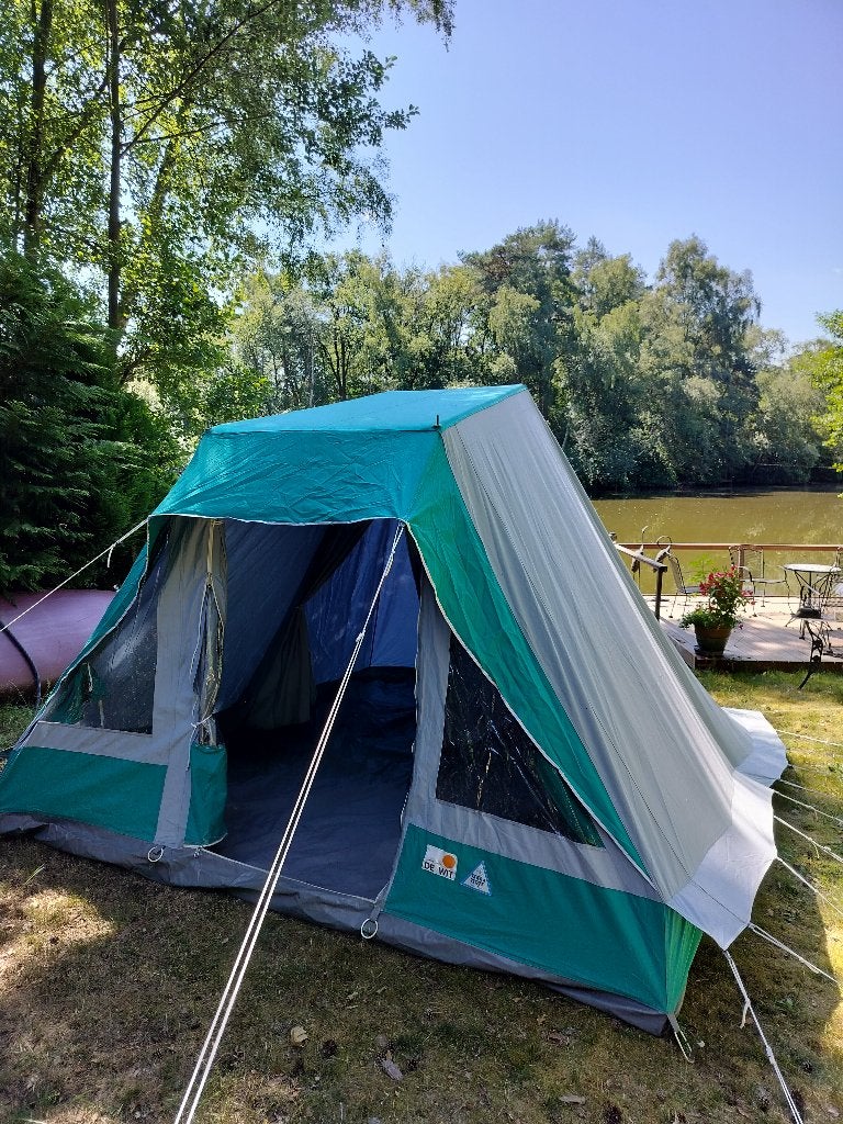 Vrijwel niet gebruikte tent, katoen, 4 pers, de Wit, Caravans en Kamperen, Tenten, Ophalen, Gebruikt, Tot en met 4