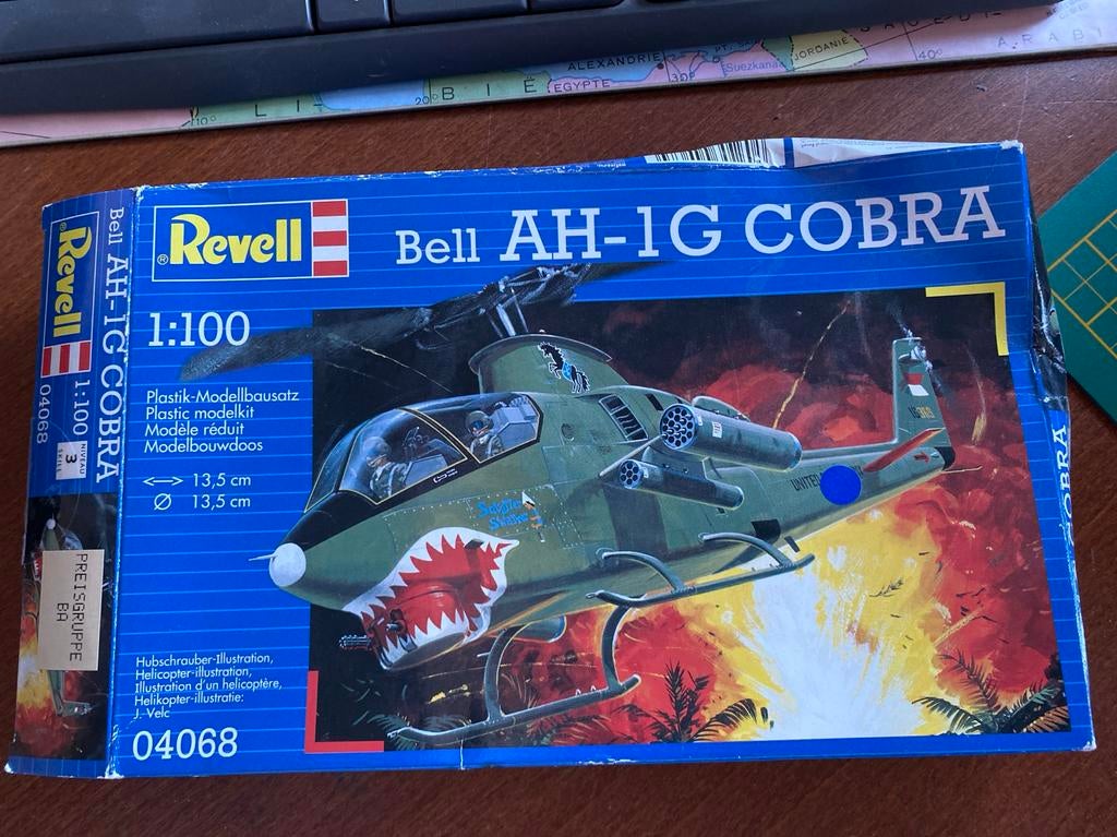 Revell Bell AH-1G Cobra Modelbouw Helikopter 1:100, 1:72 tot 1:144, Gebruikt, Ophalen of Verzenden, Revell