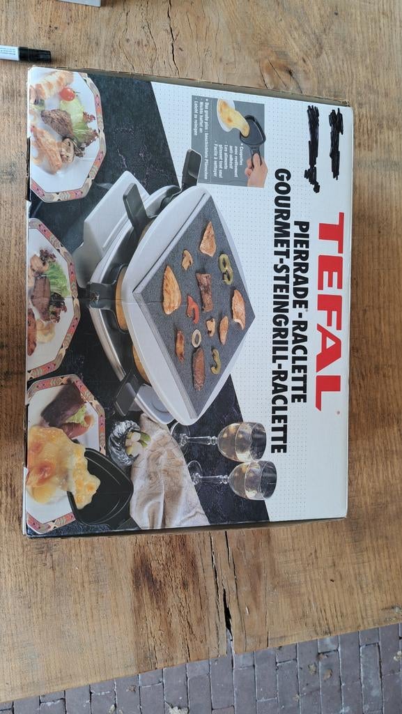 Tefal Gourmet-Steingrill-Raclette -  in doos, Ophalen, Zo goed als nieuw, 4 t/m 7 personen