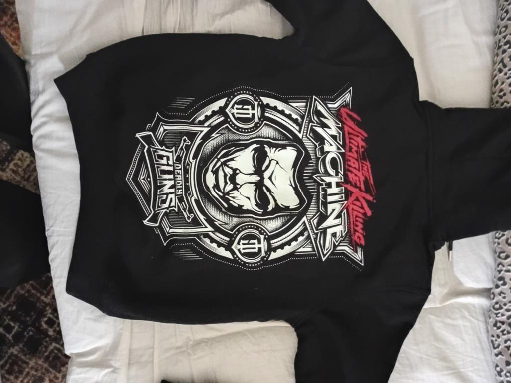 Zwarte hoodie met print - The Ultimate Killing Machine, Kleding | Heren, Truien en Vesten, Maat 52/54 (L), Onbekend, Zwart, Nieuw