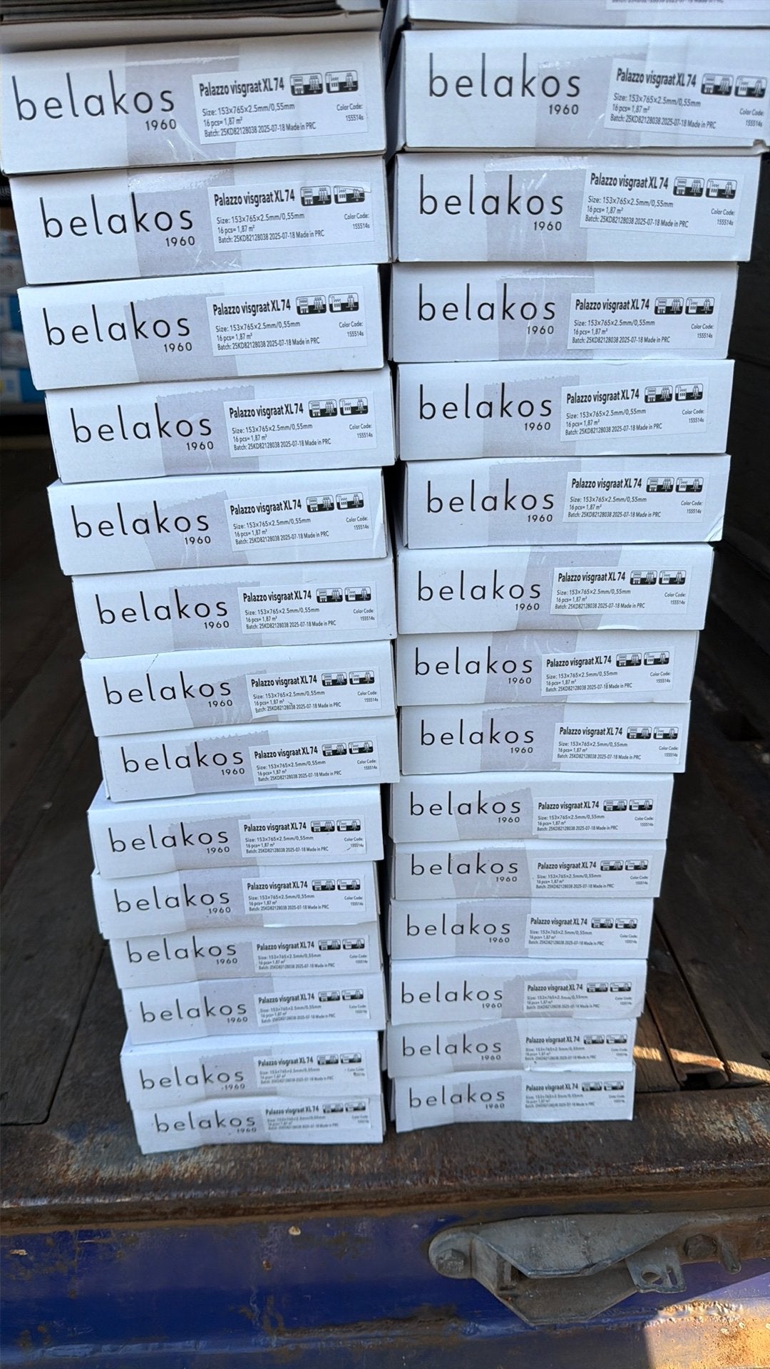 Belakos xl74 visgraat pvc restpartij 55.5m2, Ophalen of Verzenden, Nieuw
