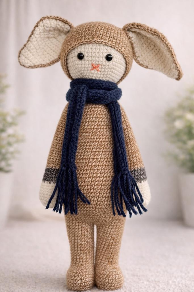 Gehaakte knuffel (konijn), Hobby en Vrije tijd, Ophalen of Verzenden, Zo goed als nieuw, Breien