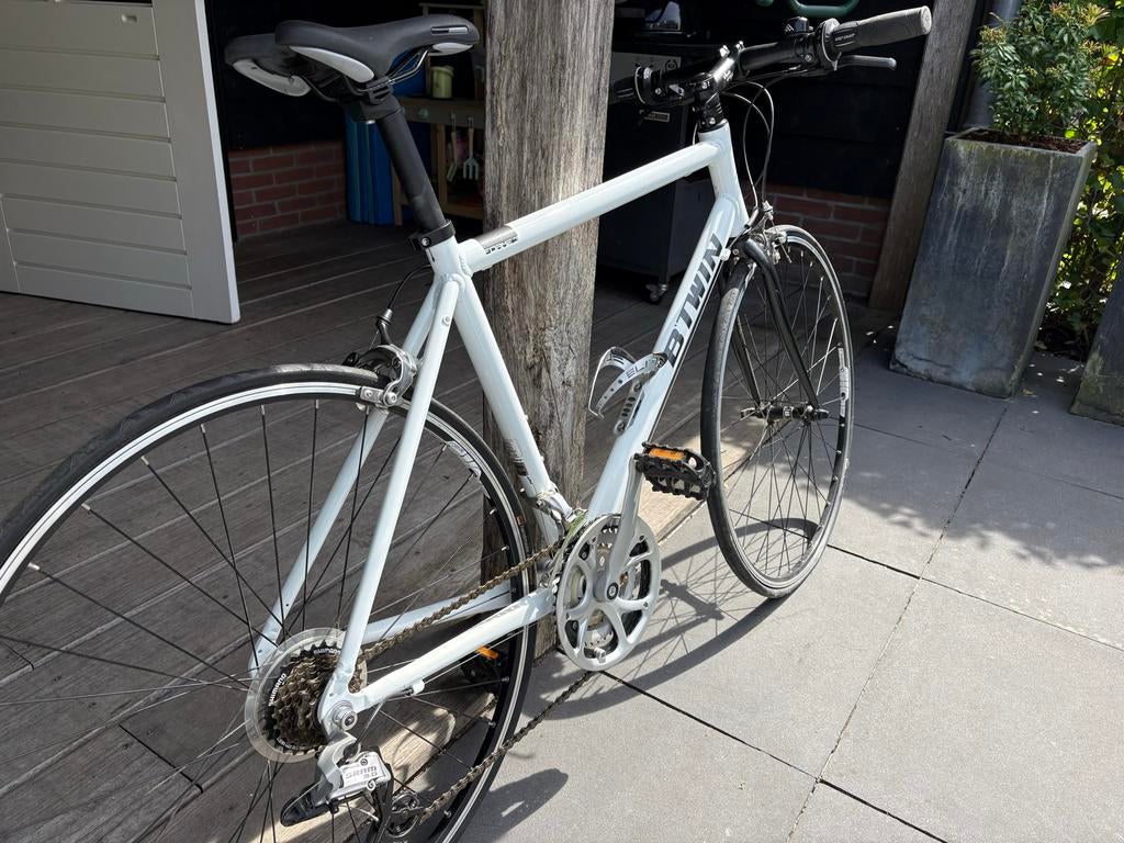 Btwin racefiets / hybride fiets, wit, SRAM 3.0, Gebruikt, Velgrem, Versnellingen, Ophalen