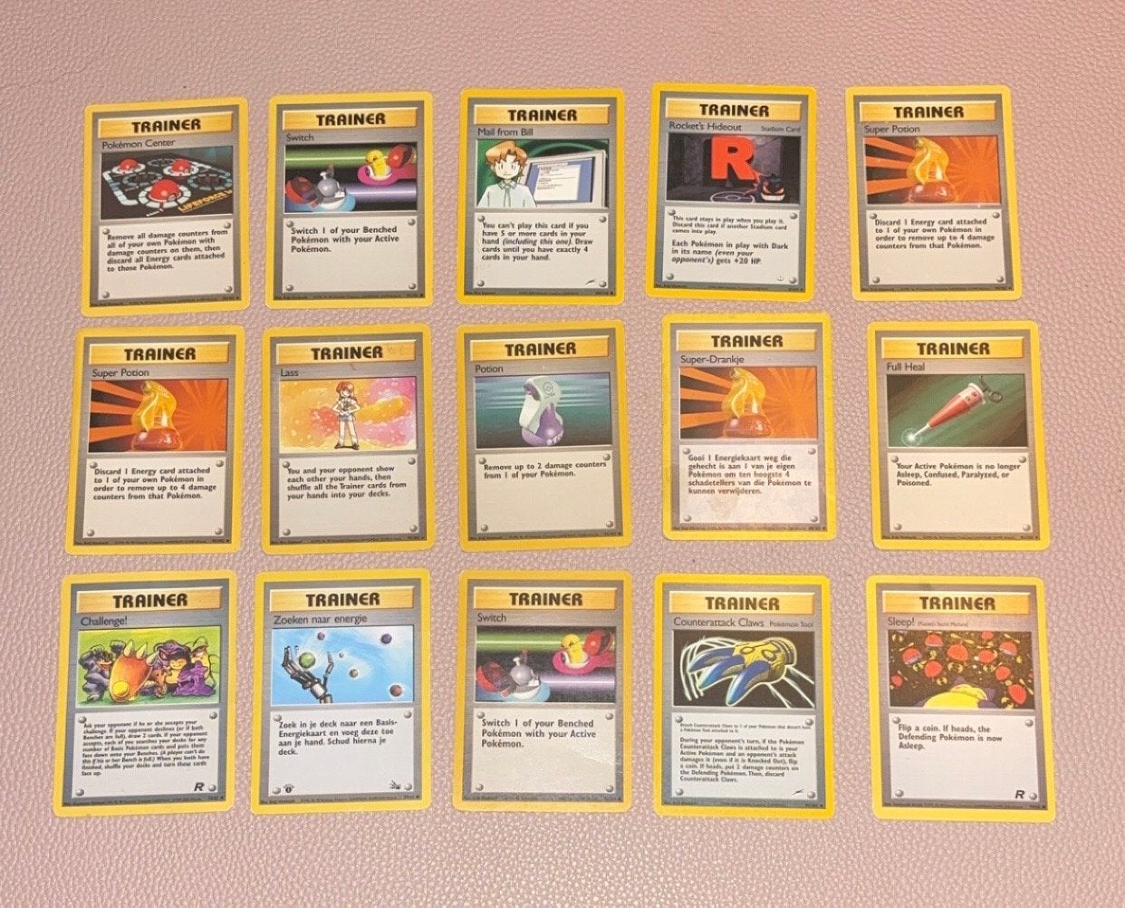 Pokémon Trainer Kaarten Collectie (15 stuks), Ophalen of Verzenden, Gebruikt, Meerdere kaarten
