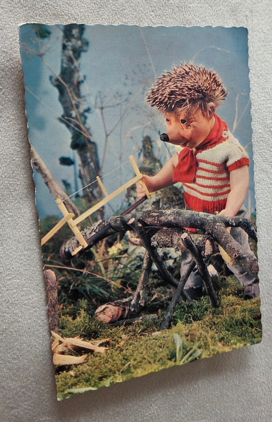 Vintage Egel Ansichtkaart - Zaagwerk 1959, Verzenden, 1940 tot 1960, Gelopen, Kinderen