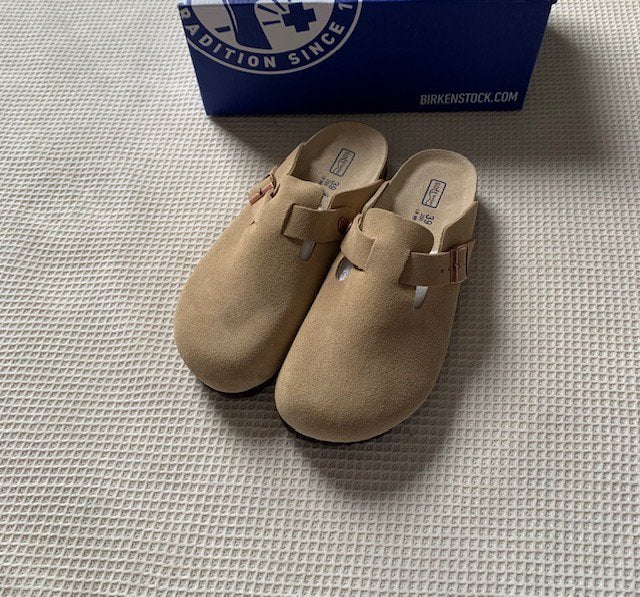 Birkenstock Boston - Creme / Khaki - Maat 39, Kleding | Dames, Schoenen, Verzenden, Beige, Nieuw, Sandalen of Muiltjes