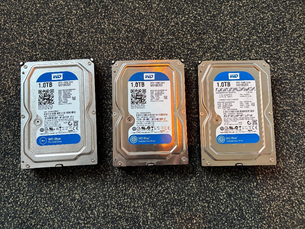 3x 1 TB Western Digital Blue, Intern, Ophalen of Verzenden, Desktop, 1 TB