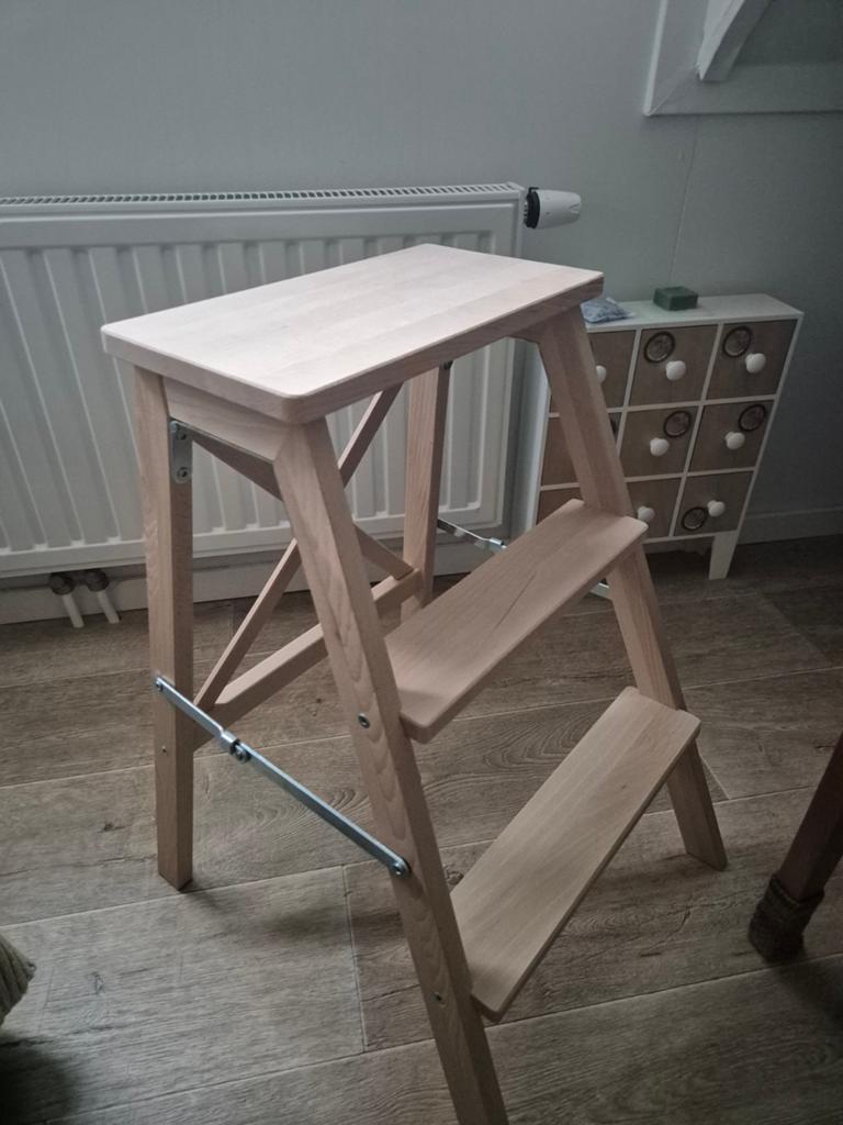 IKEA BEKVÄM Trapje 3 treden, 63 cm hoog, Ophalen, Trap, Zo goed als nieuw, Opvouwbaar of Inschuifbaar