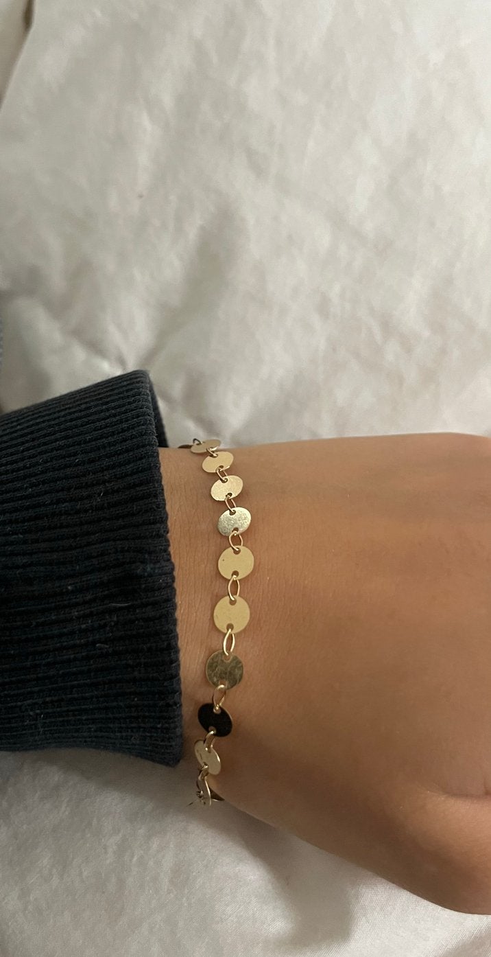 Gouden armband met rondjes, Ophalen of Verzenden, Zo goed als nieuw, Goud