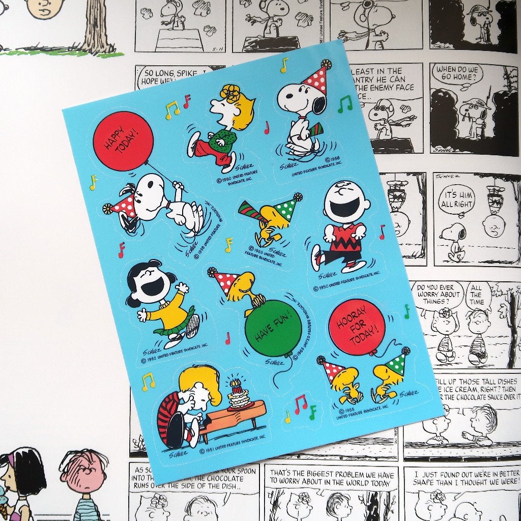 Snoopy en Woodstock van Peanuts comic verjaardag stickers, Verzamelen, Stripfiguren, Verzenden, Snoopy, Nieuw, Plaatje, Poster of Sticker