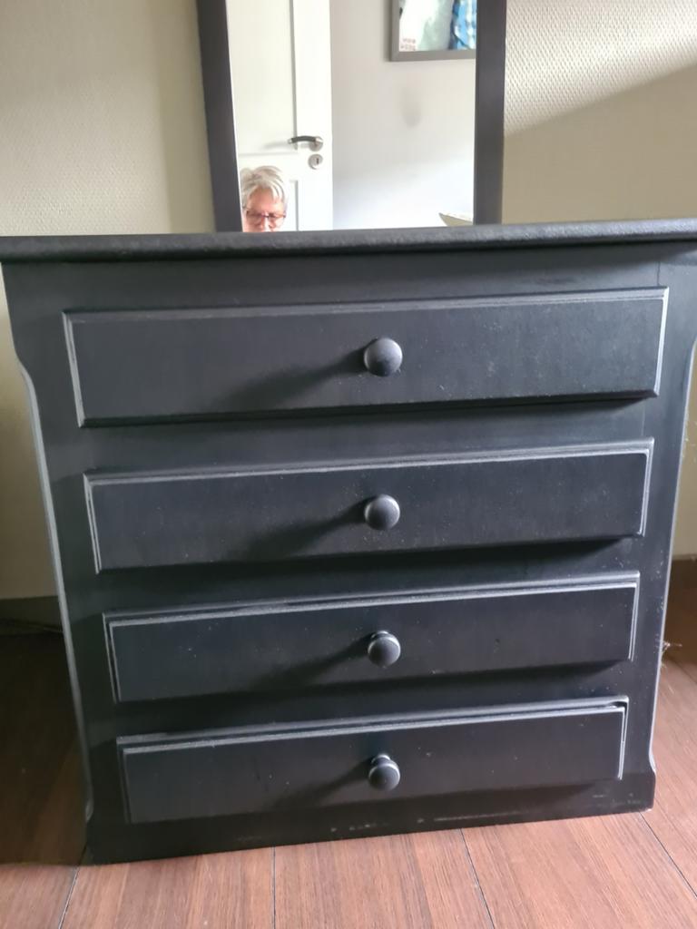 Lade kast mat zwart 60/62/45, Zo goed als nieuw, 3 of 4 laden, Minder dan 100 cm, 25 tot 50 cm