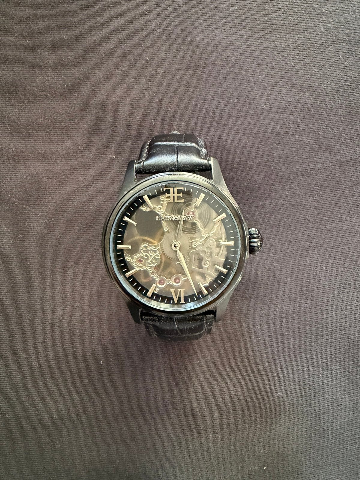Thomas Earnshaw Automatisch Horloge Leder Band ES-8061, Ophalen of Verzenden, Nieuw, Zwart, IOS