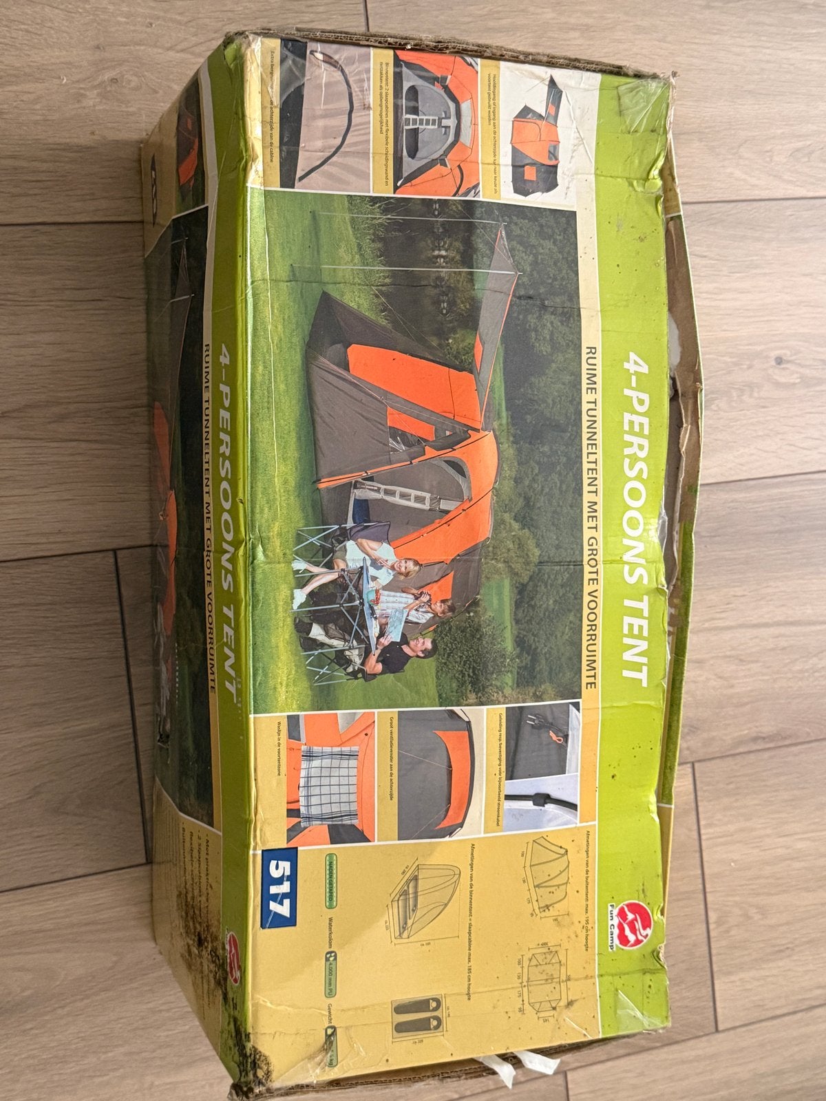 Ruime 4-persoons tunneltent met grote voorruimte, Caravans en Kamperen, Ophalen, Gebruikt, Tot en met 4