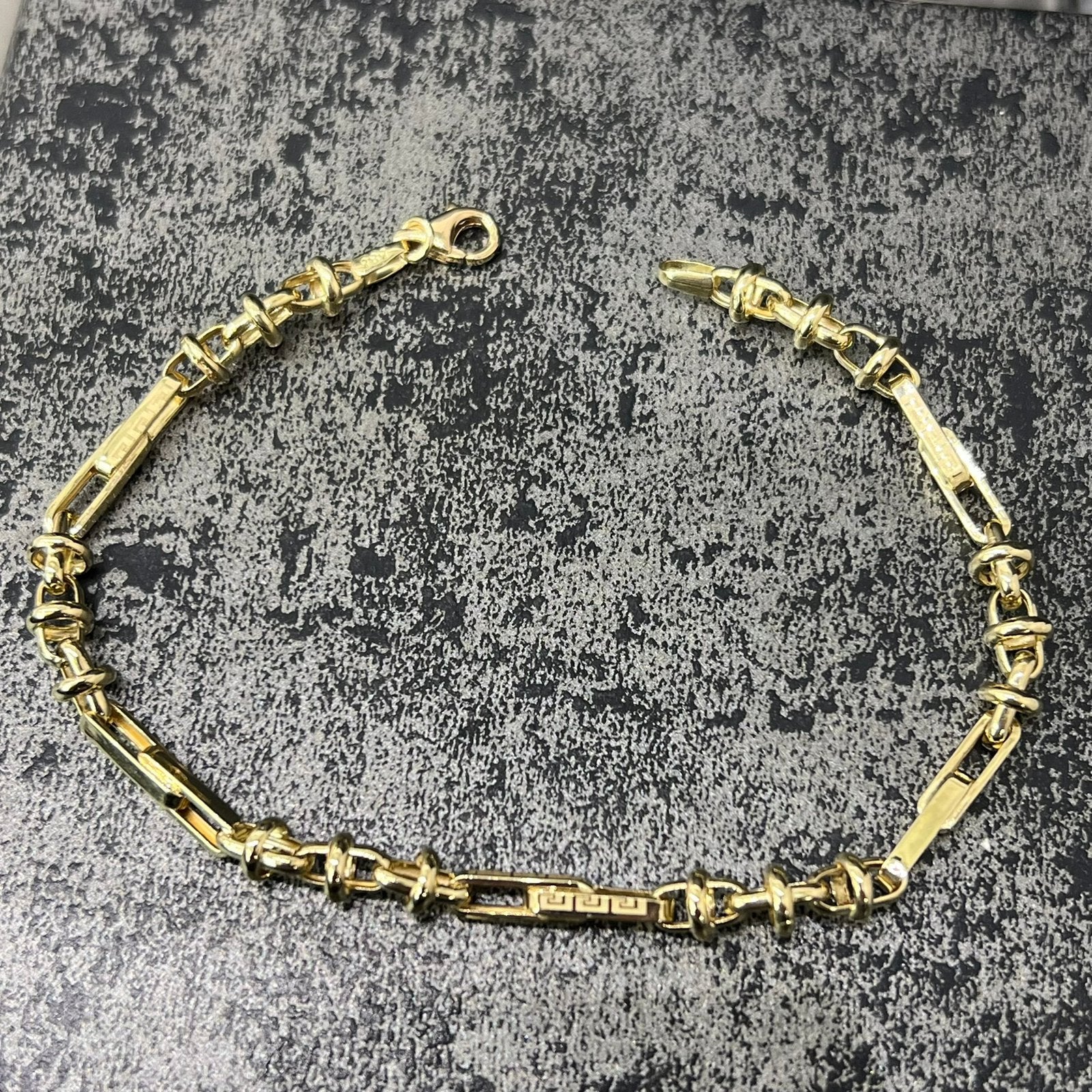 14 karaat gouden armband monte carlo schakel nieuw, Ophalen of Verzenden, Nieuw, Goud