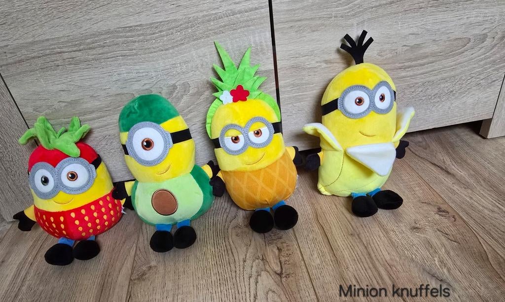Leuke set knuffels Minions bijna nieuw, Ophalen, Overige merken, Overige karakters, Overige typen