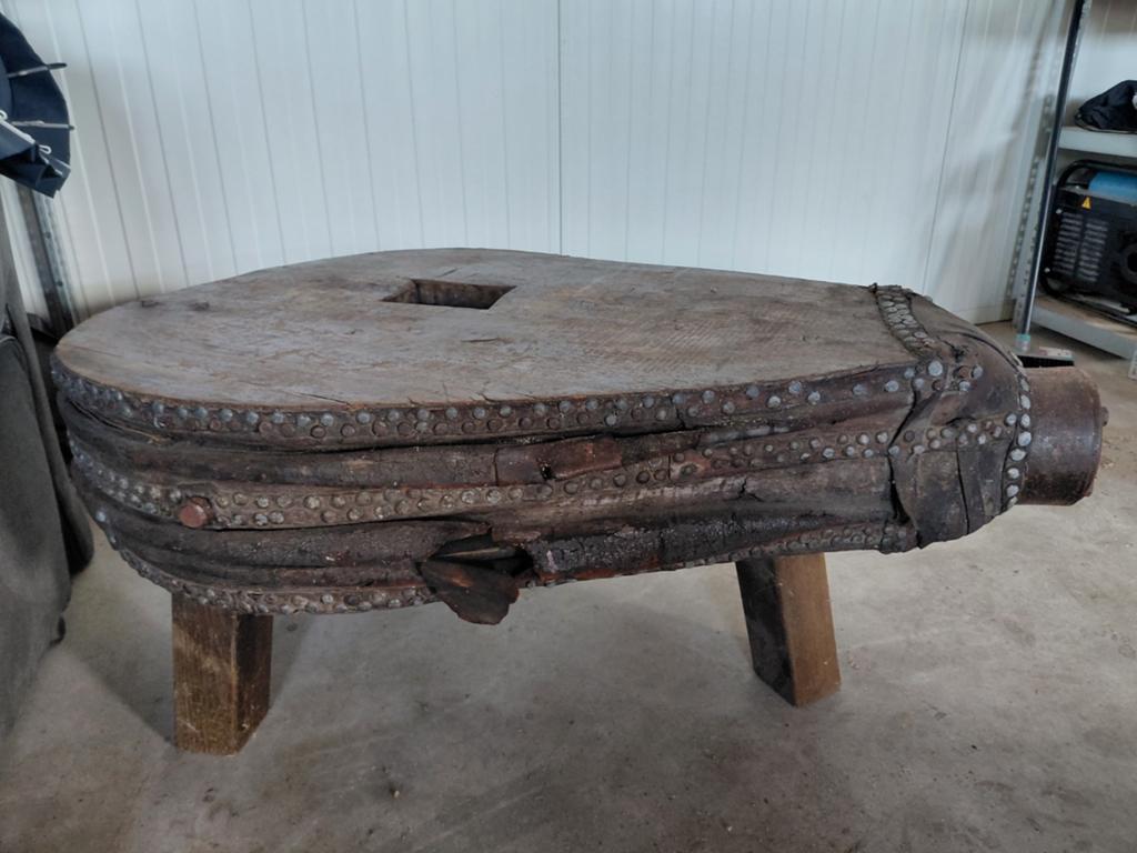 Unieke antieke blaasbalg tafel - opknapper, Antiek en Kunst, Ophalen of Verzenden