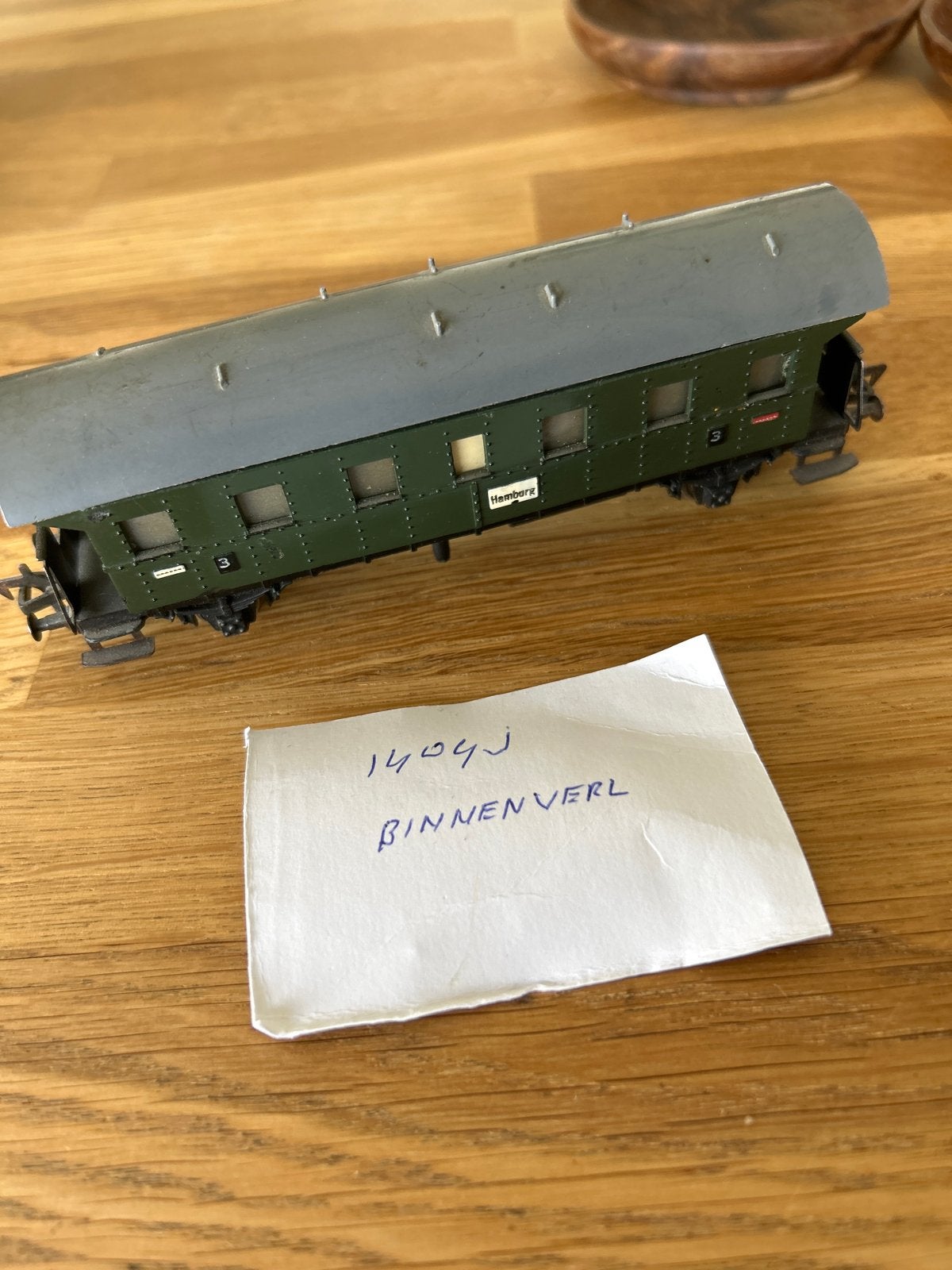 H0 "Donnerbüchse" Ci-29 passagierswagon groen Hamburg, Verzenden, Gebruikt, Wagon