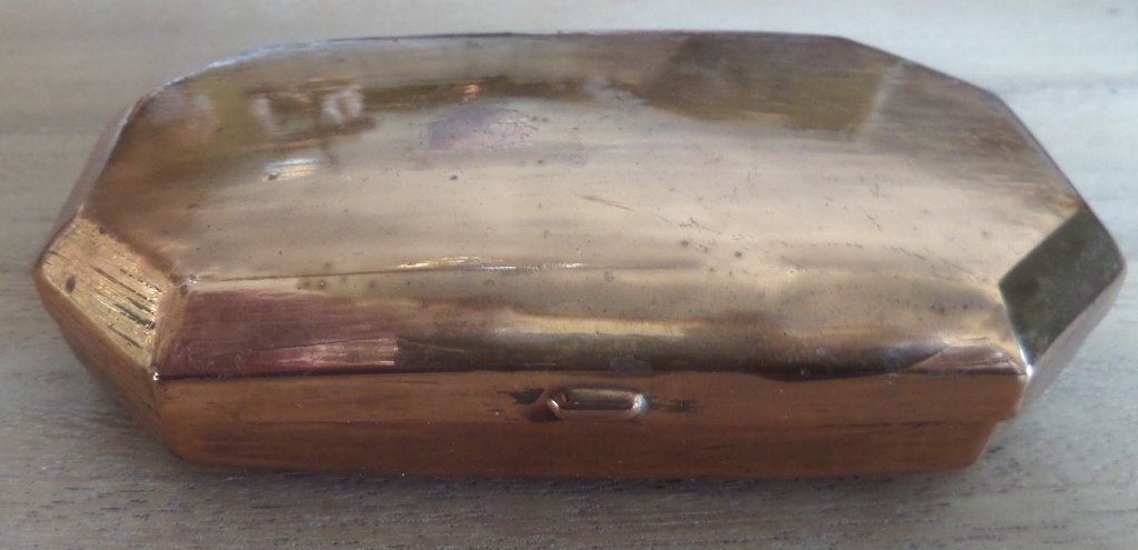 antiek roodkoperen tabaksdoos ca. 1900, Ophalen of Verzenden, Koper