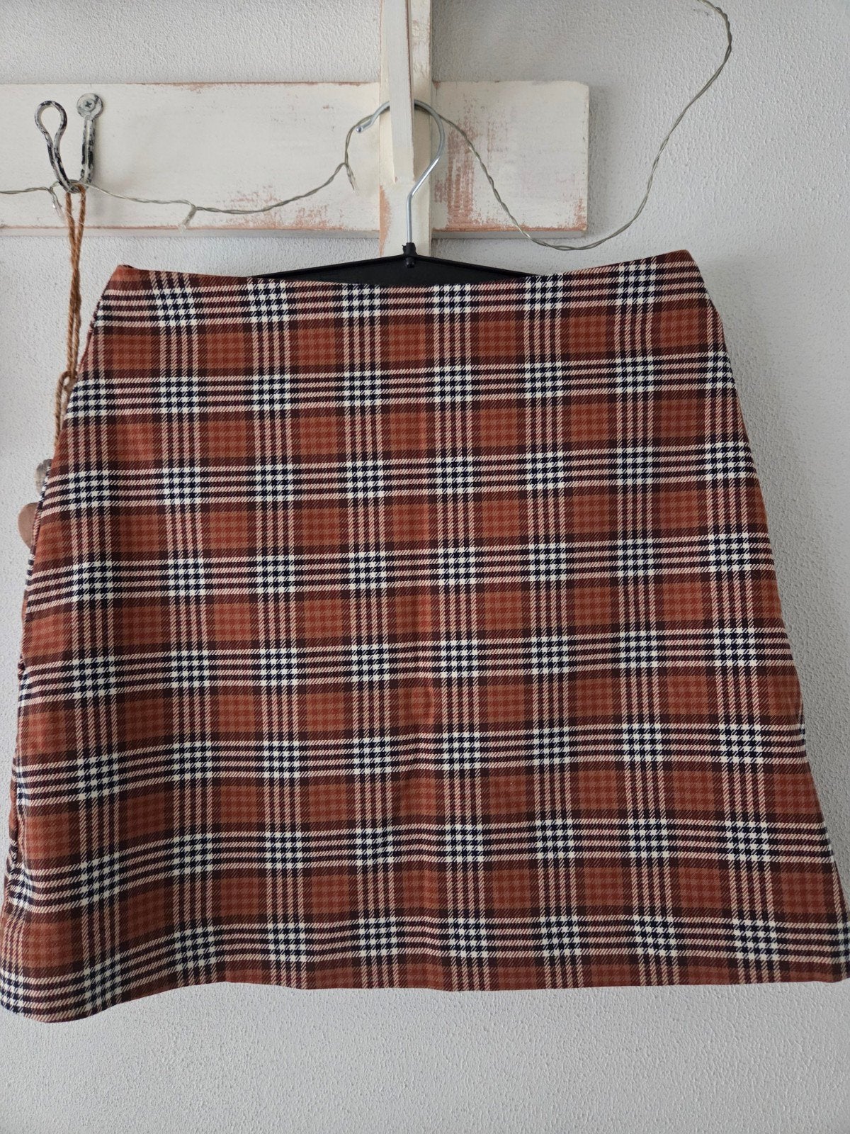 Monki geruite mini-rok maat 36, Bruin, Ophalen of Verzenden, Zo goed als nieuw, Monki