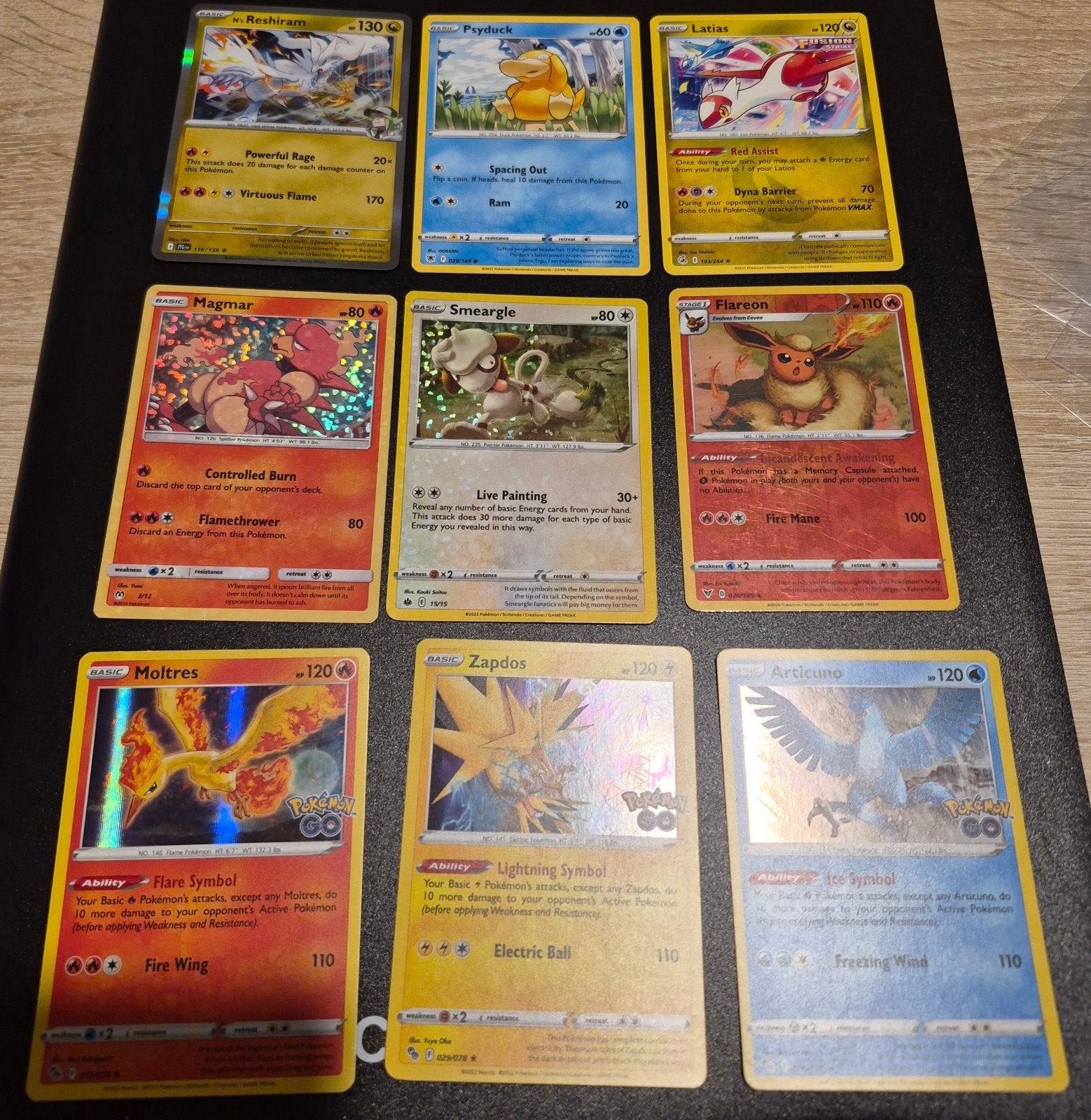 Diverse Pokémon kaarten - Magmar, Smeargle, Flareon, Reshir, Ophalen of Verzenden, Gebruikt, Meerdere kaarten, Foil