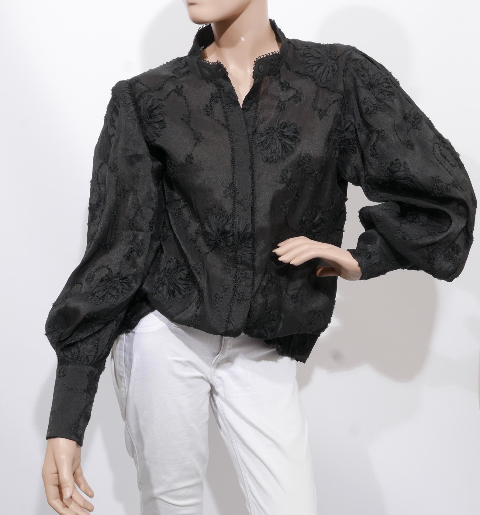 COPENHAGEN MUSE zwarte blouse maat L ZGAN, Ophalen of Verzenden, Zo goed als nieuw, Maat 42/44 (L), Zwart